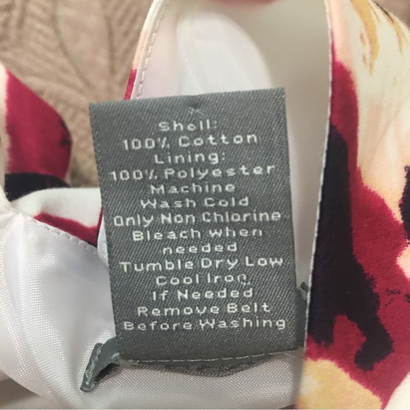 Ann Taylor White w/Deep Blush Florals Sleeveless A-Line Dress Woman’s Size 4 - Picture 8 of 11